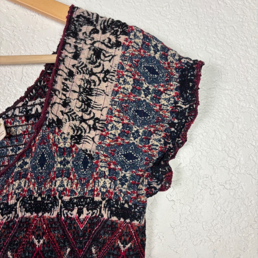 Soft‎ Surroundings Womens Maxi Dress SZ Medium Smocked Mixed Media Boho Artsy - Picture 6 of 9